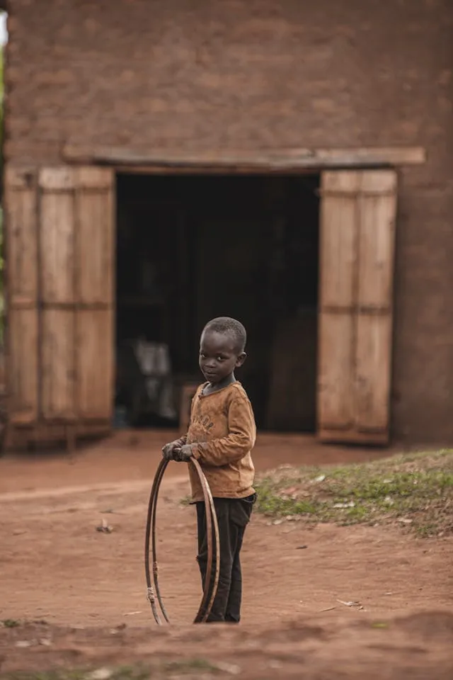 An orphan child smiling